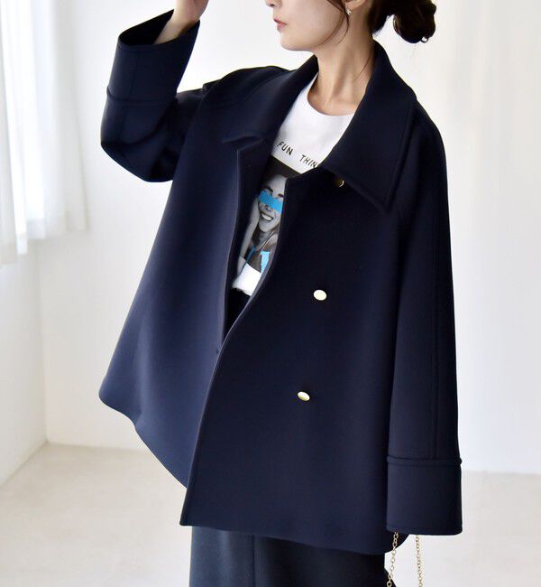 quaranciel「《一部追加予約》quaranciel:〈手洗い可能〉ダンボール ステンカラー ジャケット コート」|ステンカラーコート|