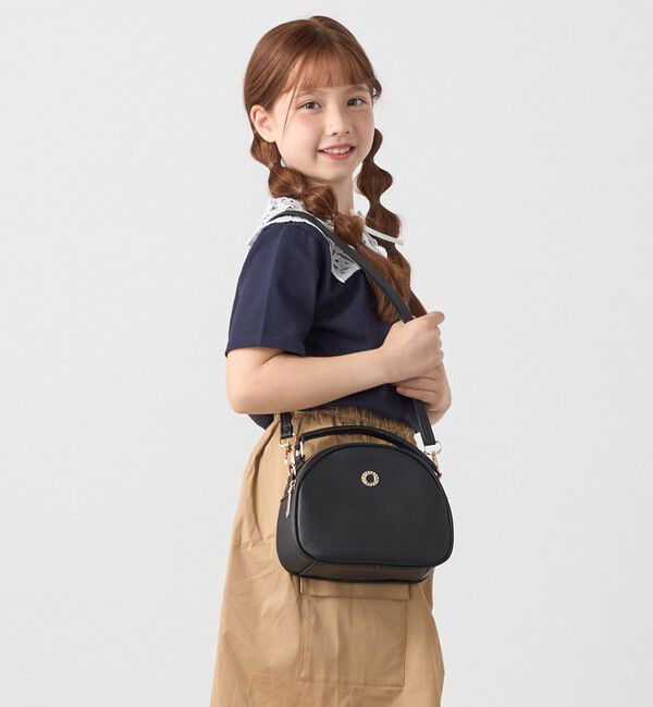 SHIPS any「SHIPS any: ラウンド 2WAY ショルダーバッグ<KIDS>」|ショルダー・メッセンジャー|ブラック