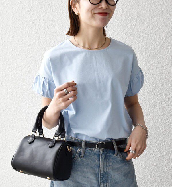 SHIPS any「SHIPS any:〈多機能/洗濯機可能〉マルチファンクション ギャザー スリーブ TEE」|Tシャツ・カットソー|