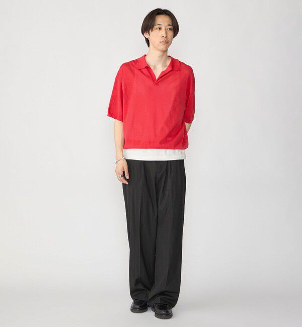 SHIPS「【City Ambient Products別注】crepuscule: WASHI SKIPPER ニットポロ」|ポロシャツ|