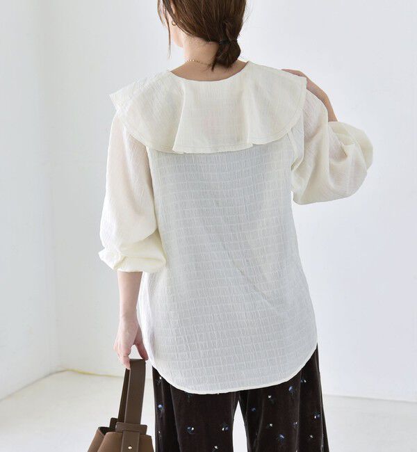 quaranciel「《予約》quaranciel:〈洗濯機可能〉ピコレース ラッフル フリル ボリューム ブラウス」|シャツ・ブラウス|