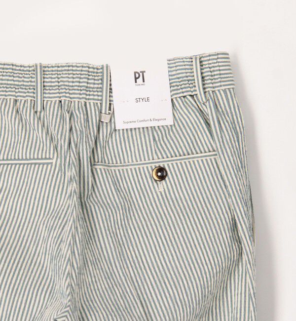 TOMORROWLAND BUYING WEAR「PT TORINO CITY 2P シアサッカー イージースラックス」|スラックス|