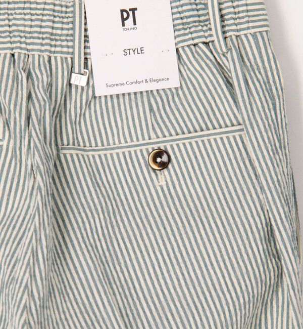 TOMORROWLAND BUYING WEAR「PT TORINO CITY 2P シアサッカー イージースラックス」|スラックス|