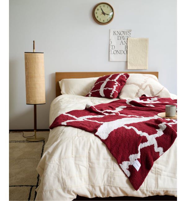 journal standard Furniture「《予約》CHENILLE YARN ABSTRACT BLANKET L　ブランケット」|ブランケット|レッド