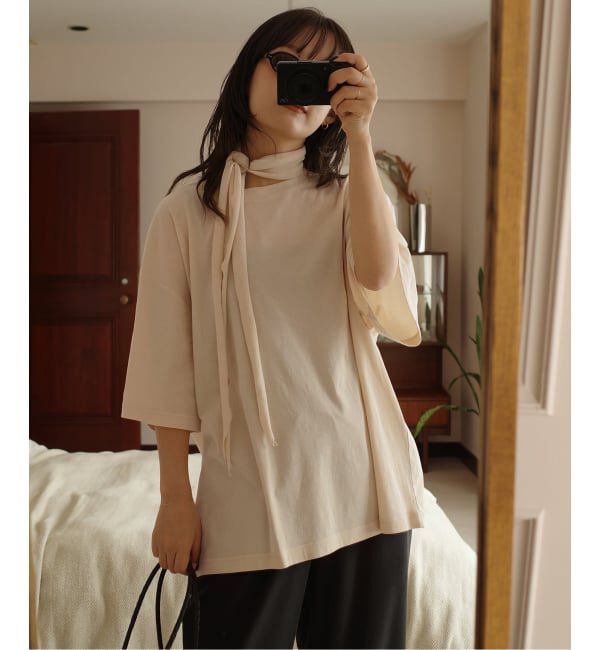 SLOBE IENA「Plus by ONIT/オニット SLOBE別注 スカーフ付Tシャツ」|Tシャツ・カットソー|