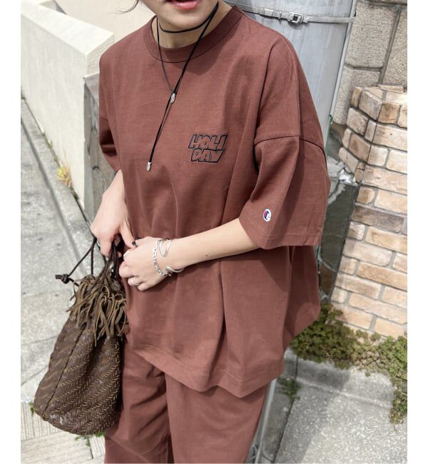 JOURNAL STANDARD「別注【CHAMPION*JOURNAL STANDARD by HOLIDAY】16s/1 Jersey T-SH」|Tシャツ・カットソー|ブラウン