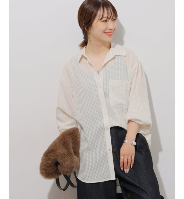 JOURNAL STANDARD relume「ギンガムドビーオーバーサイズシャツ」|シャツ・ブラウス|ホワイト