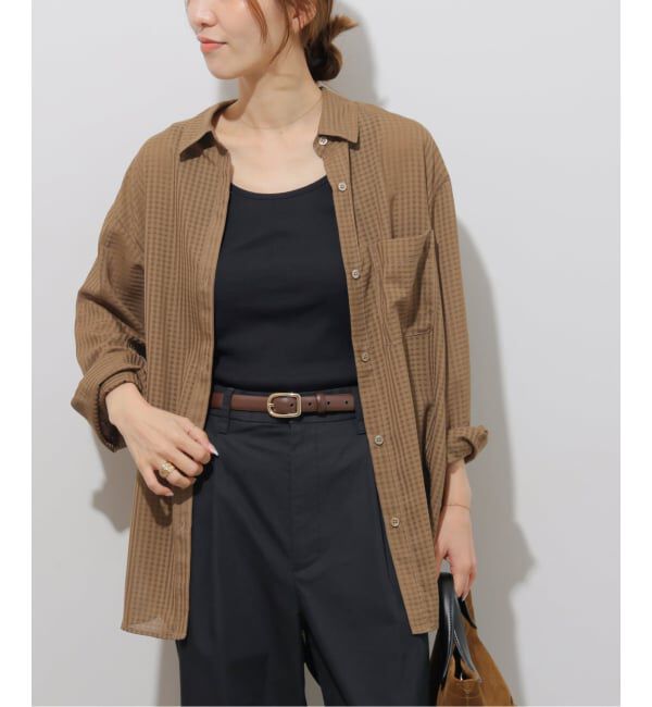 JOURNAL STANDARD relume「ギンガムドビーオーバーサイズシャツ」|シャツ・ブラウス|ベージュ