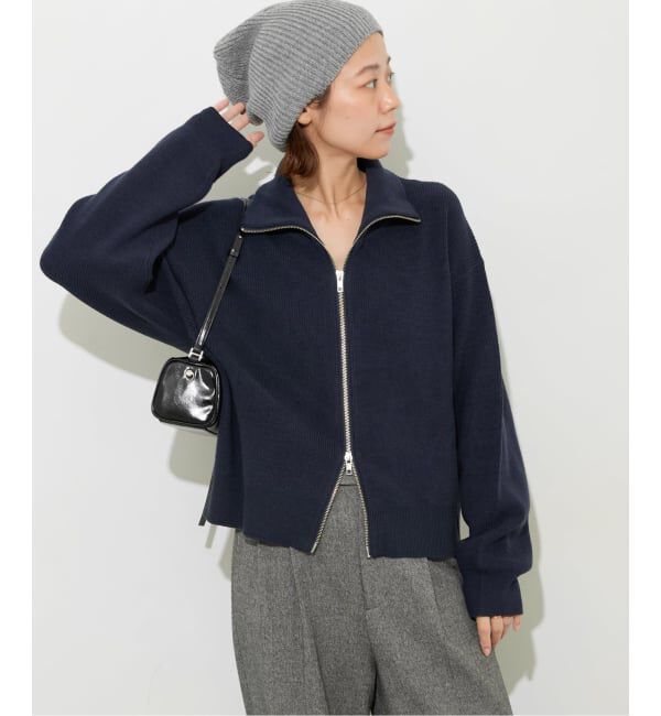 JOURNAL STANDARD relume「《WEB限定追加予約》ダブルジップニットカーディガン」|カーディガン|ネイビー