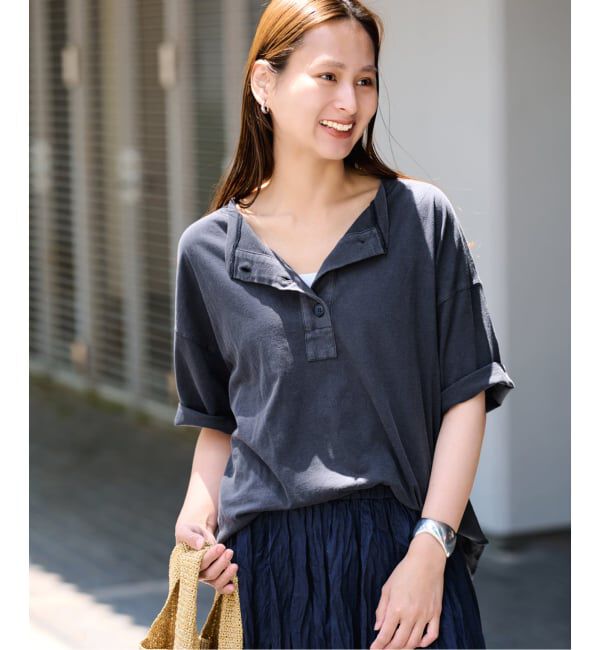 FRAMeWORK「《追加》ヘンリーネックWIDE-Tee2」|Tシャツ・カットソー|