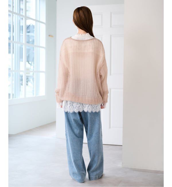 U by SPICK&SPAN「《予約》レーストリムスタンドフリルシャツ」|シャツ・ブラウス|