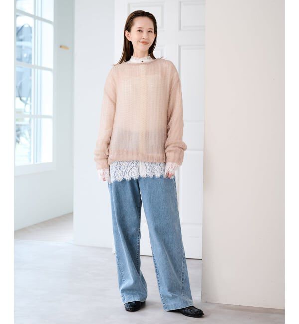 U by SPICK&SPAN「《予約》レーストリムスタンドフリルシャツ」|シャツ・ブラウス|