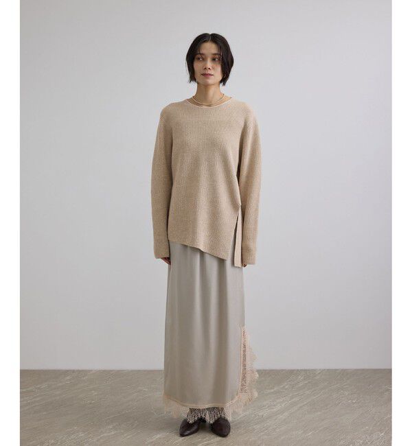 SALON adam et rope'「ウール片畦シャイニークルーネックプルオーバー」|ニット・セーター|