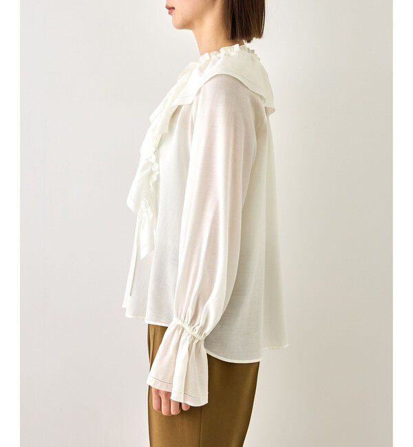 ROPE「【J'aDoRe・一部店舗限定サイズ】2WAYラッフルフリルブラウス(襟取り外し可能 )/イージーケア」|シャツ・ブラウス|