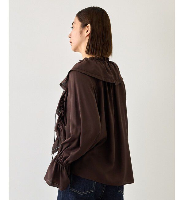 ROPE「【J'aDoRe・一部店舗限定サイズ】2WAYラッフルフリルブラウス(襟取り外し可能 )/イージーケア」|シャツ・ブラウス|