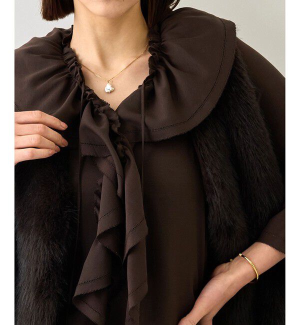 ROPE「【J'aDoRe・一部店舗限定サイズ】2WAYラッフルフリルブラウス(襟取り外し可能 )/イージーケア」|シャツ・ブラウス|