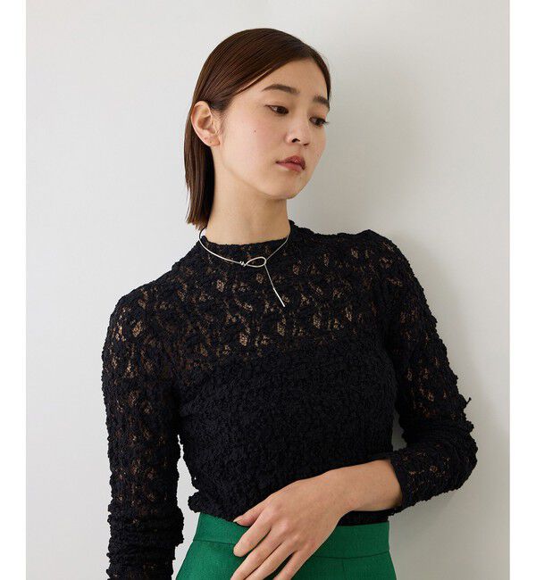 ROPE「【J'aDoRe・一部店舗限定サイズ】カムイレースハイネックカットソー/イージーケア」|Tシャツ・カットソー|ブラック(01)