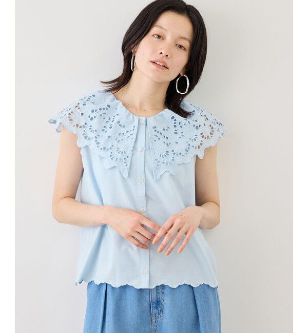 Rope&rsquo;Picnic「刺繍フリルブラウス」|シャツ・ブラウス|