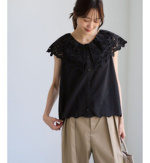 Rope&rsquo;Picnic「刺繍フリルブラウス」|シャツ・ブラウス|