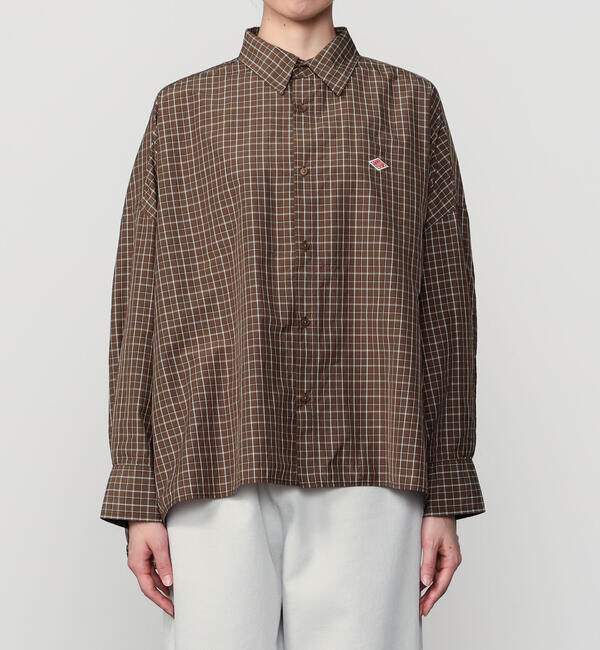 DANTON「DANTON | ナイロンタフタ レギュラーカラー長袖シャツ WOMEN」|シャツ・ブラウス|