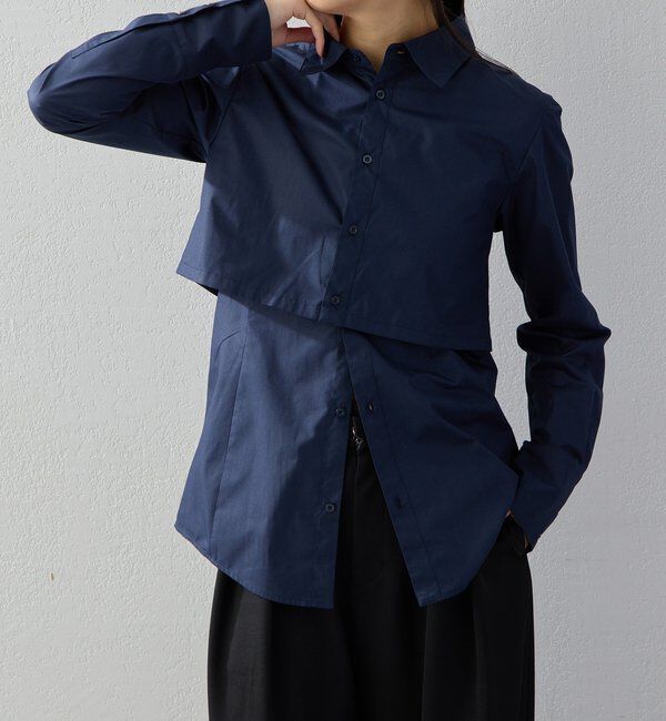  「【2026AW Debut】【UNFORM】レイヤードセットシャツ」|シャツ・ブラウス|ネイビー