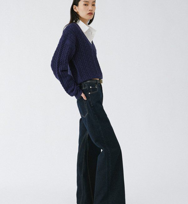  「【2026AW Debut】【UNFORM】ケーブルショートニット」|ニット・セーター|