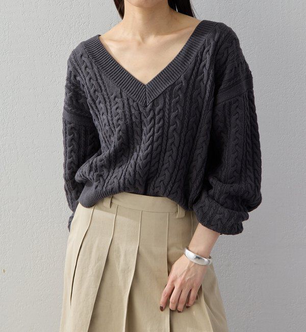  「【2026AW Debut】【UNFORM】ケーブルショートニット」|ニット・セーター|
