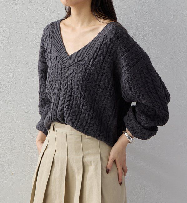  「【2026AW Debut】【UNFORM】ケーブルショートニット」|ニット・セーター|