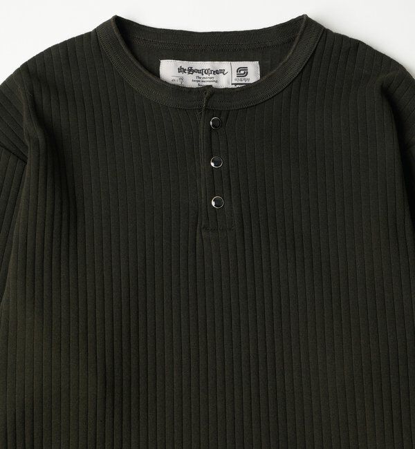  「【Sourcream】針抜きパールボタンヘンリートップス[2026AW]」|Tシャツ・カットソー|ブラック