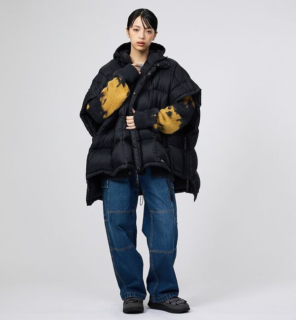 Rouge vif「【TAION / タイオン】フーデッドボリュームダウンポンチョ/防寒/秋冬アウタ」|ダウン|