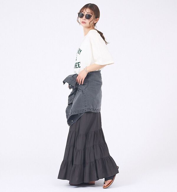 abahouse mavie「【2WAY】ピグメントオフショルダーロゴTシャツ」|Tシャツ・カットソー|