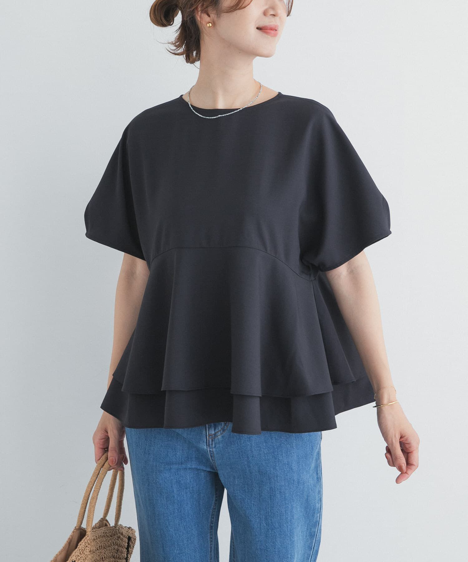 URBAN RESEARCH DOORS「ペプラムティアードブラウス」|シャツ・ブラウス|