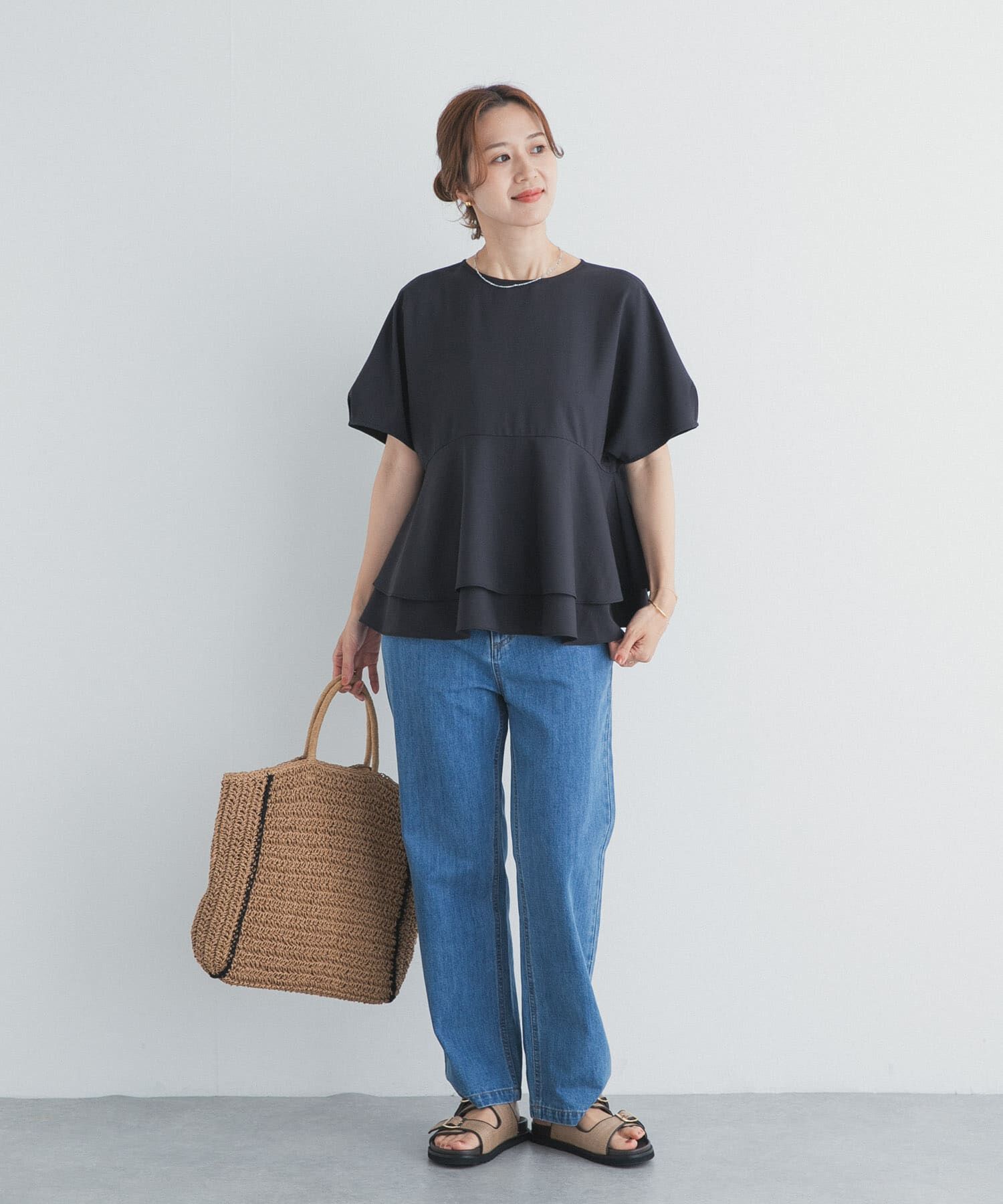 URBAN RESEARCH DOORS「ペプラムティアードブラウス」|シャツ・ブラウス|