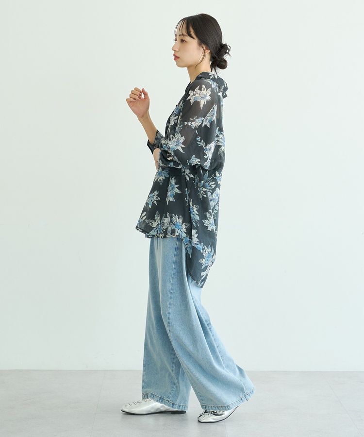 earth music&ecology「花柄シアーシャツ」|シャツ・ブラウス|