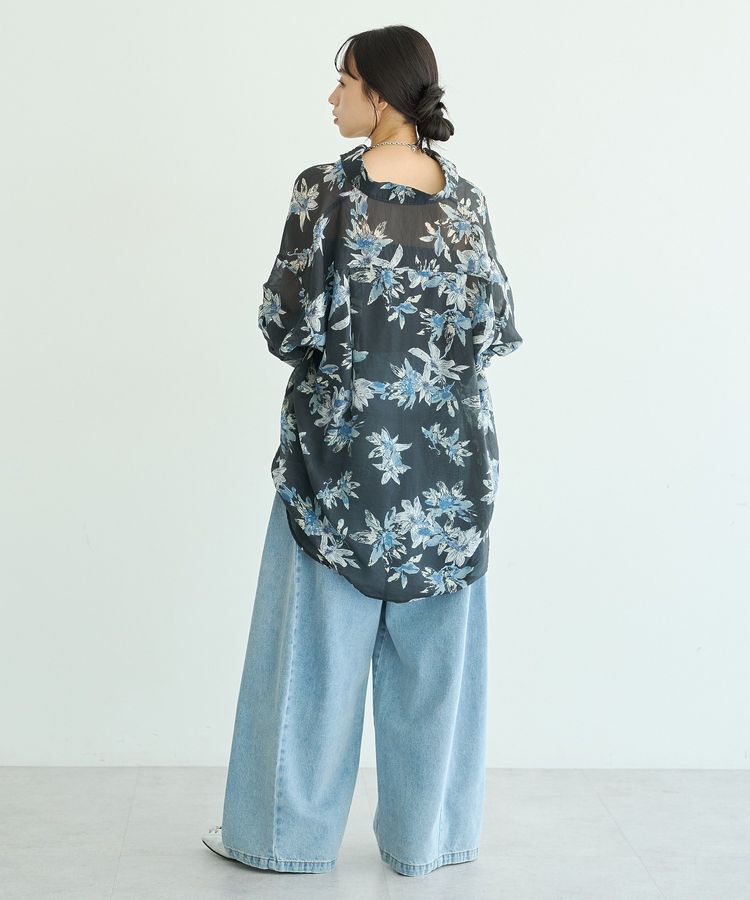 earth music&ecology「花柄シアーシャツ」|シャツ・ブラウス|