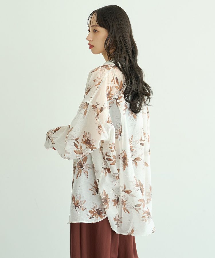 earth music&ecology「花柄シアーシャツ」|シャツ・ブラウス|