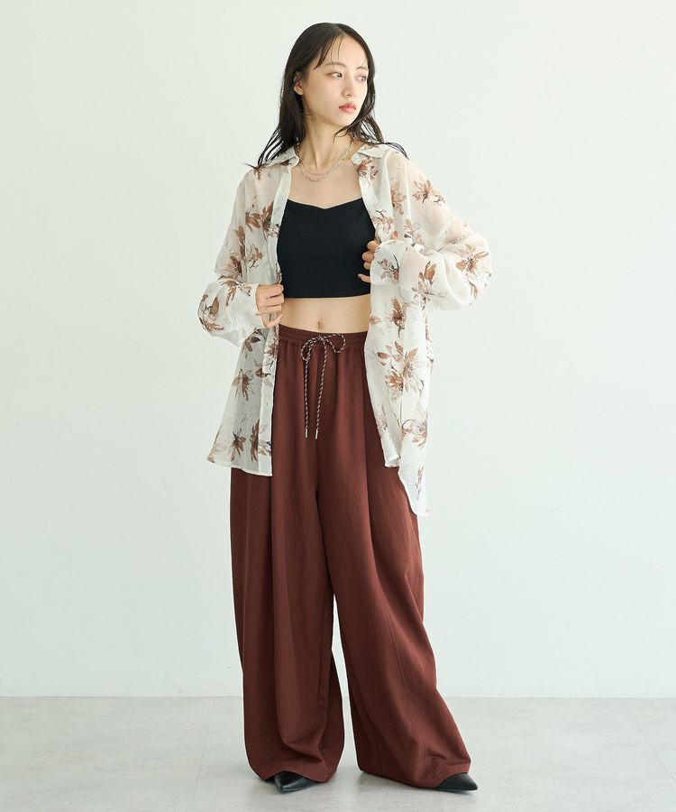earth music&ecology「花柄シアーシャツ」|シャツ・ブラウス|