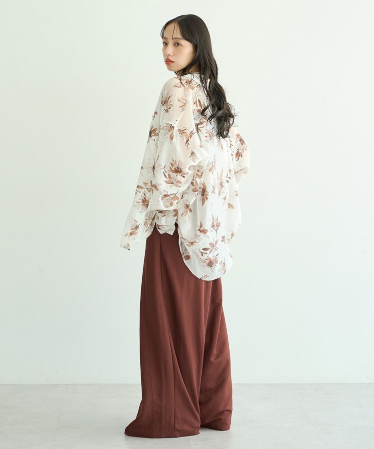 earth music&ecology「花柄シアーシャツ」|シャツ・ブラウス|