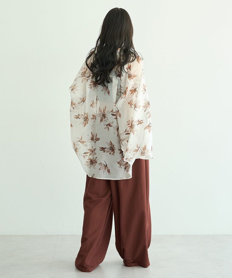 earth music&ecology「花柄シアーシャツ」|シャツ・ブラウス|