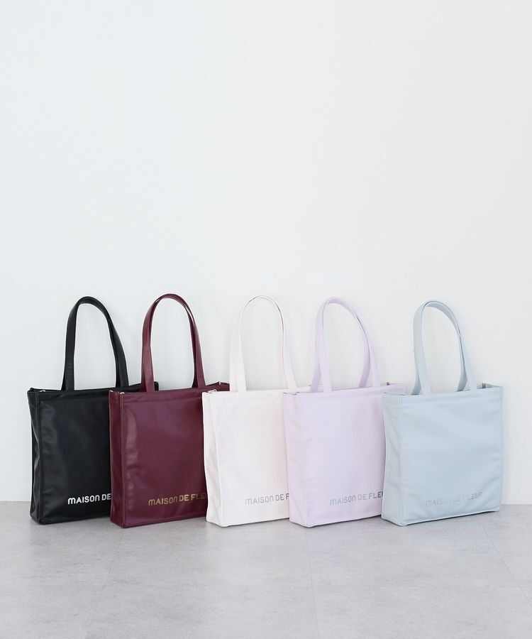 Maison de FLEUR「【5色展開/キャリーオン/A4対応】ファスナー付きキャリーオンスクエアトート」|トートバッグ|