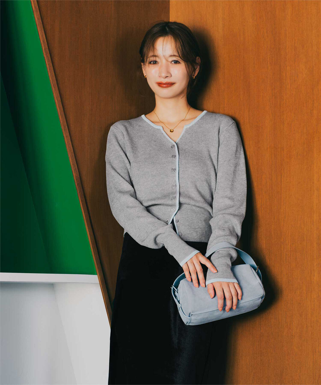 titivate「【赤埴奈津子さんコラボアイテム】キーネックリブニットカーディガン」|ニット・セーター|