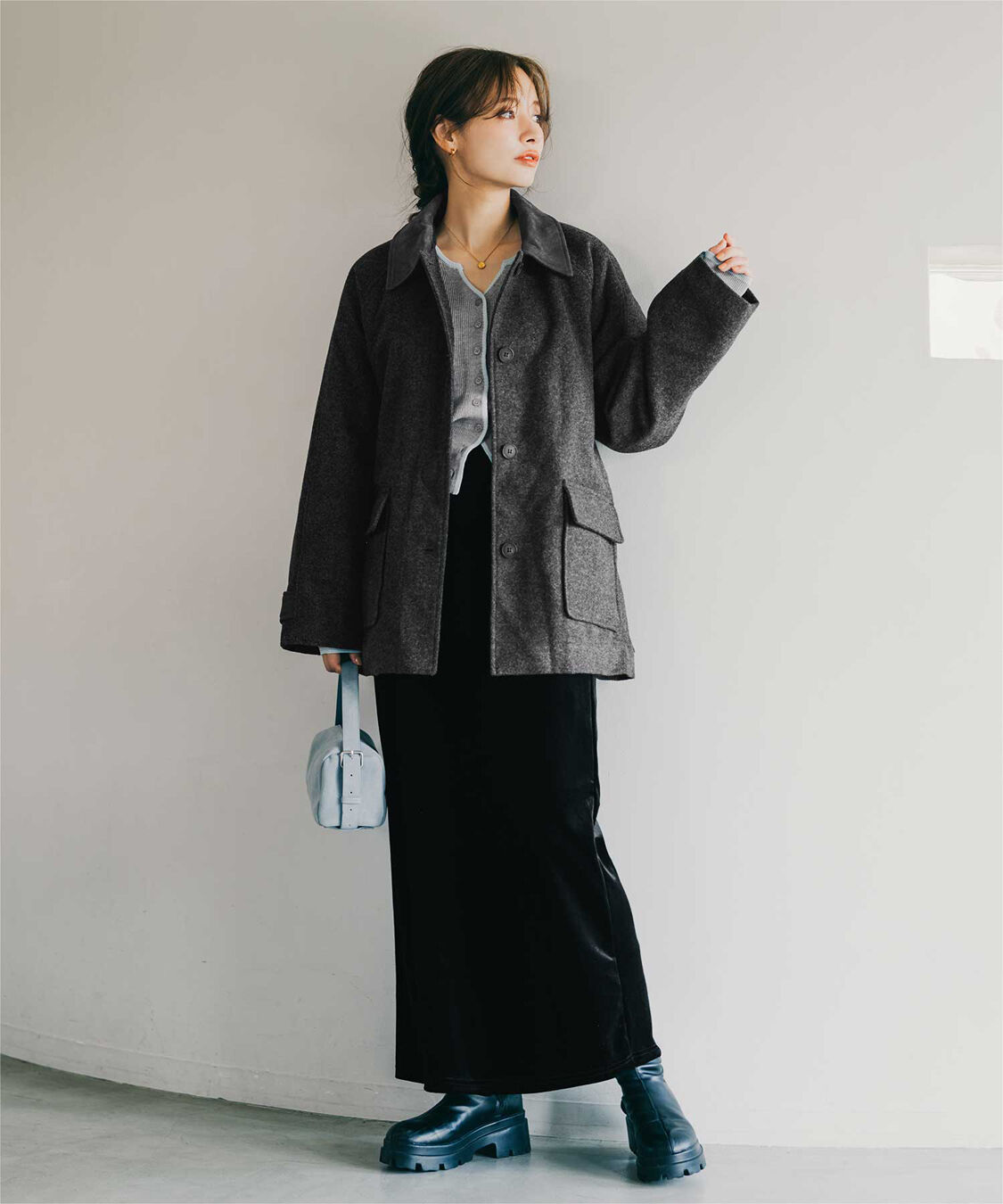 titivate「【赤埴奈津子さんコラボアイテム】キーネックリブニットカーディガン」|ニット・セーター|