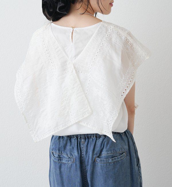  「スクエア刺繍レースブラウス」|プルオーバー|