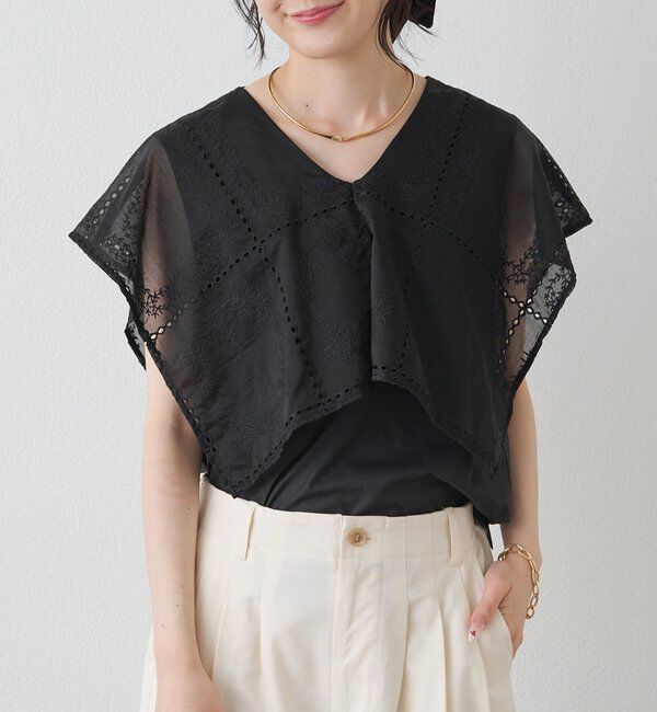  「スクエア刺繍レースブラウス」|プルオーバー|