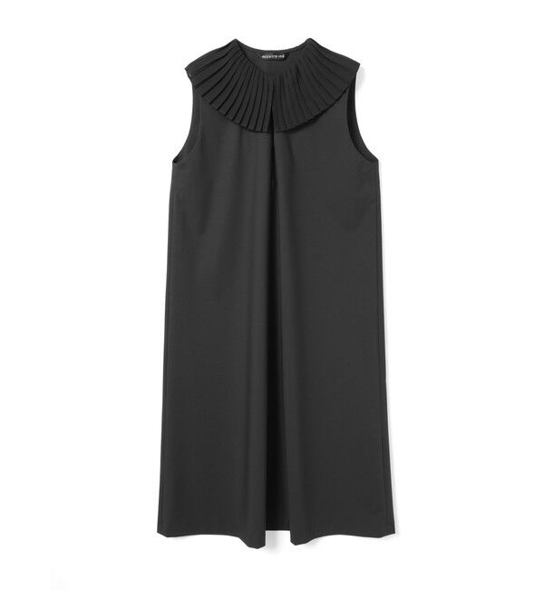 mizuiro ind「mizuiro ind プリーツカラーノースリーブワンピース」|ワンピース|