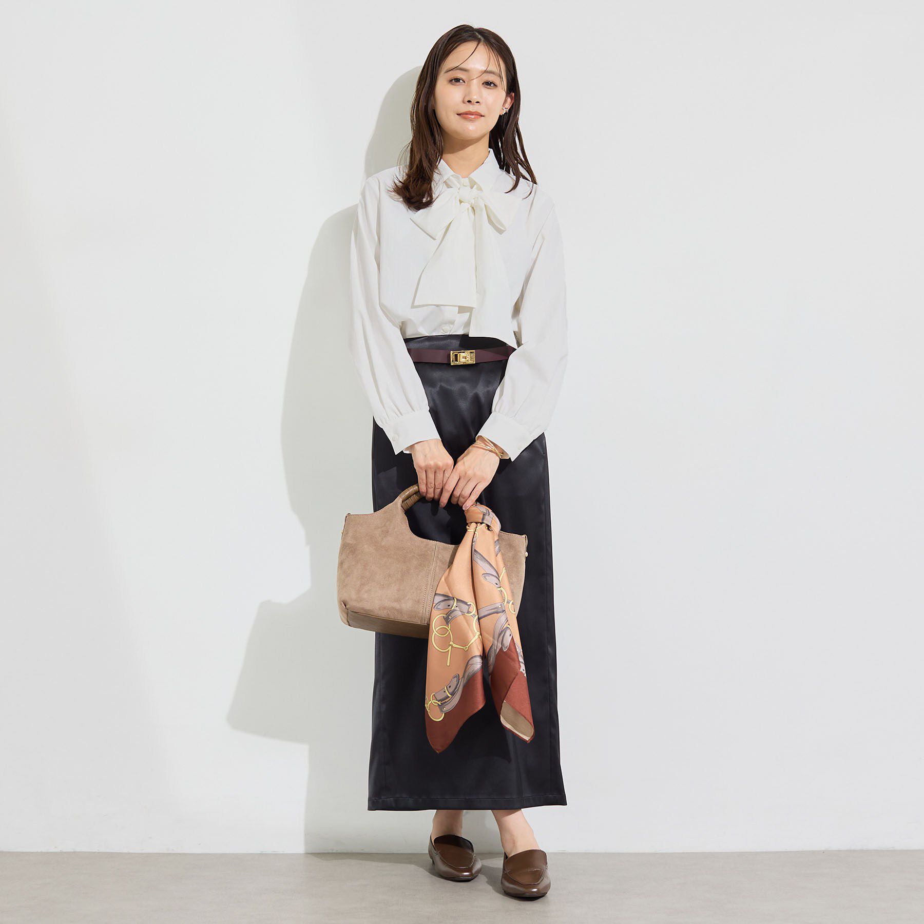 INDIVI「【接触冷感／ストレッチ◎】取外し可ボウタイシャツ」|シャツ・ブラウス|