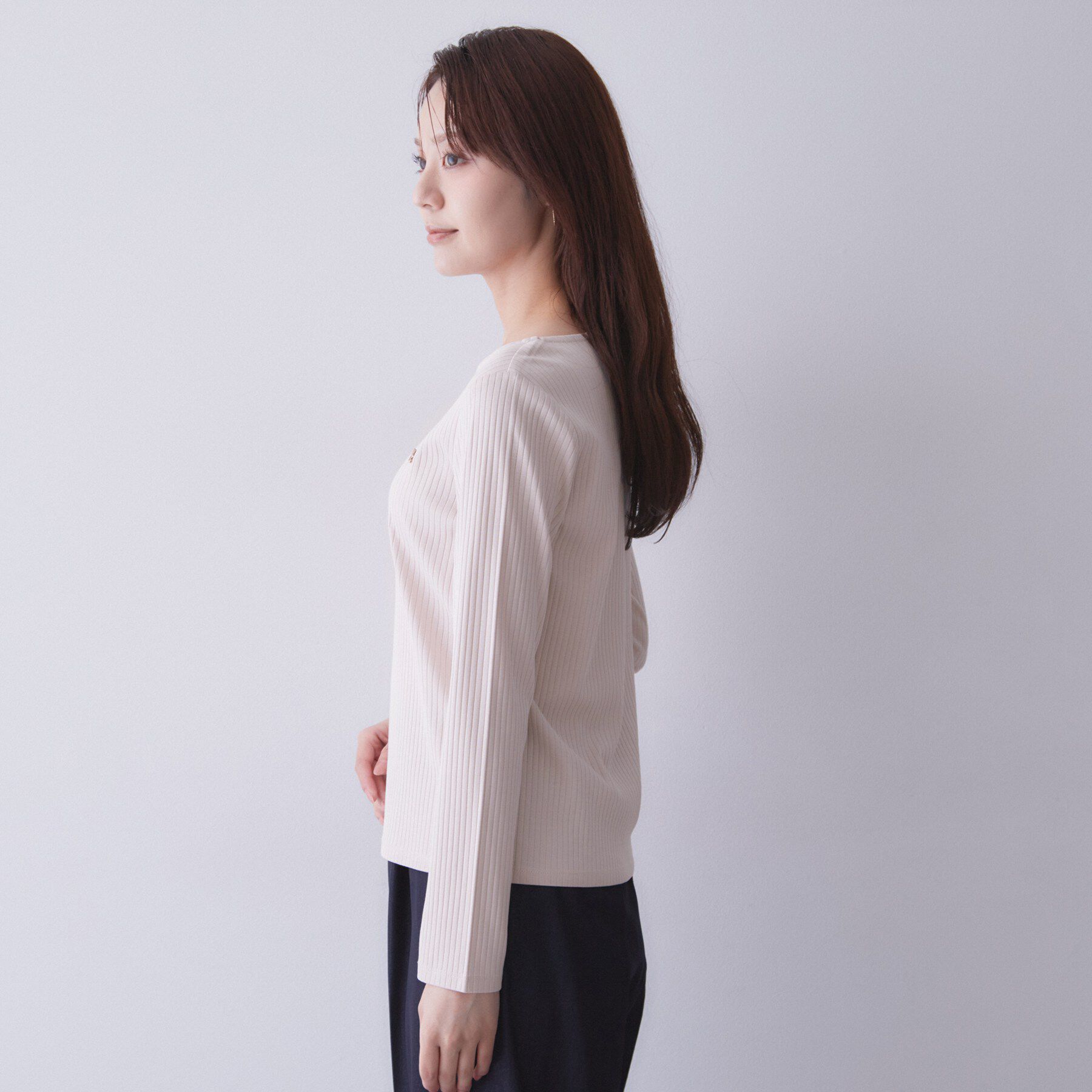 index「【接触冷感／UVケア】テレコボートネックトップス《洗濯機OK》」|Tシャツ・カットソー|