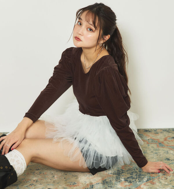 archives「ベロアチュールドッキングＴＯＰＳ」|Tシャツ・カットソー|BROWN