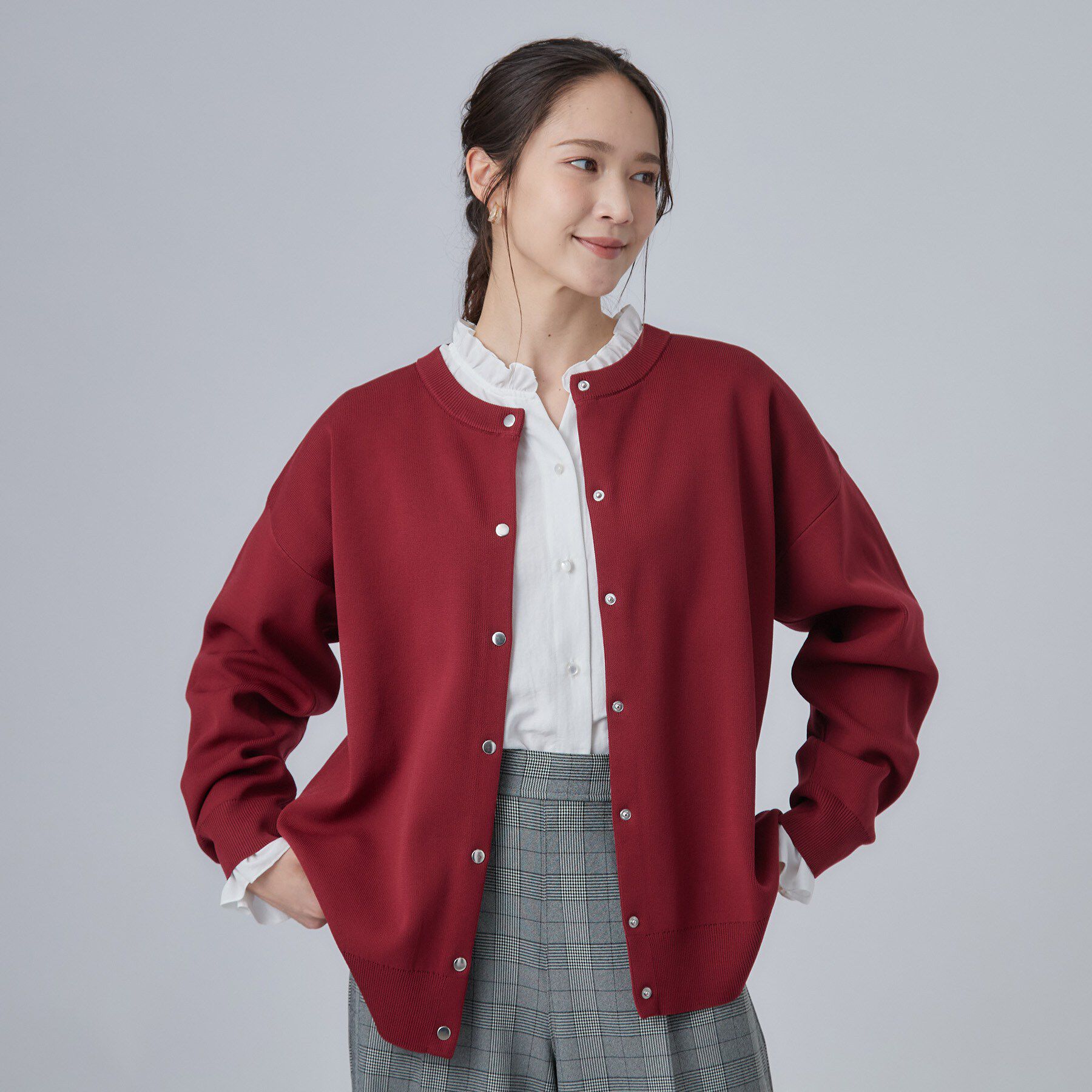 SHOO･LA･RUE「【セットアップ可/洗濯機可】軽やかに羽織れる スポンディッシュ ニットカーディガン」|カーディガン|