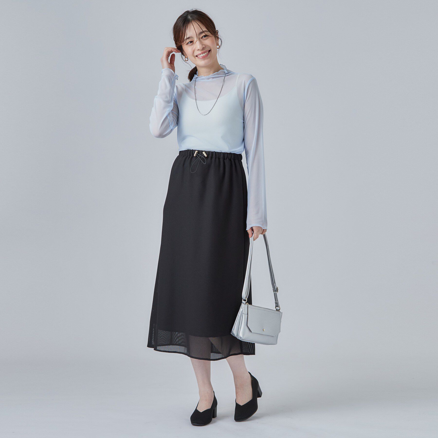 SHOO･LA･RUE「【S-LL/洗濯機可】毎日使いたくなる シアーチュールトップス」|Tシャツ・カットソー|
